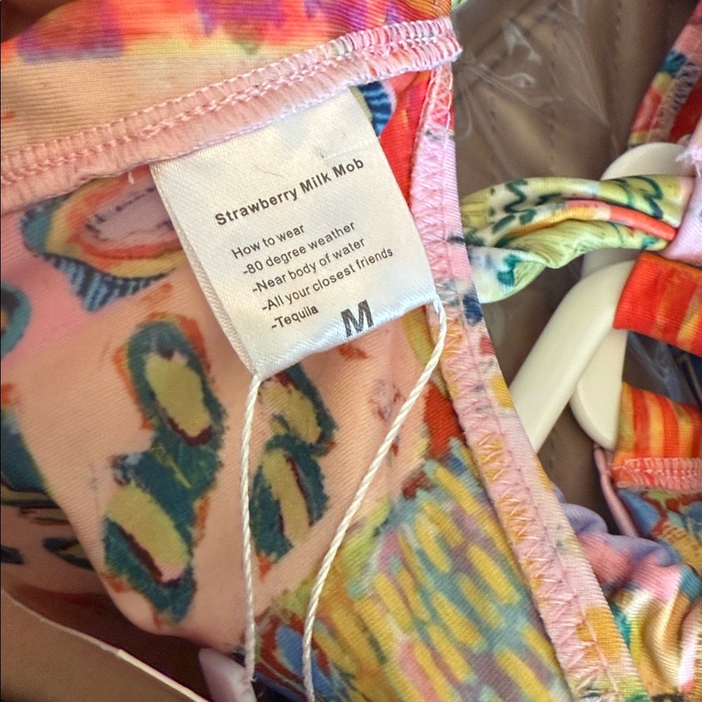 Strawberry Milk Mob Bikini Set Sz M/L NEW - Picture 6 of 7